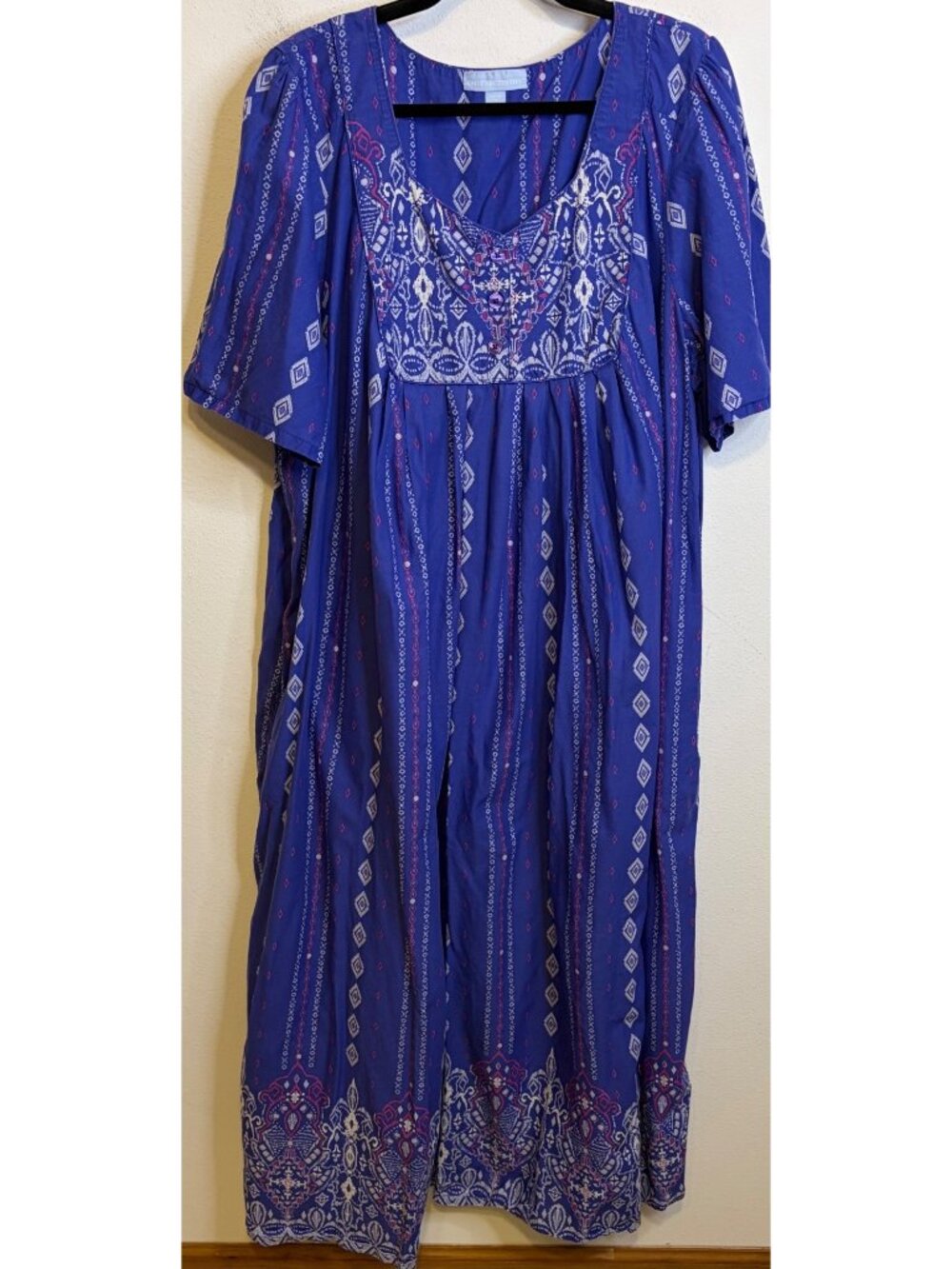 ONLY NECESSITIES Lounger House Dress Pockets Plus 26/28 Maxi Cottagecore Muu Muu